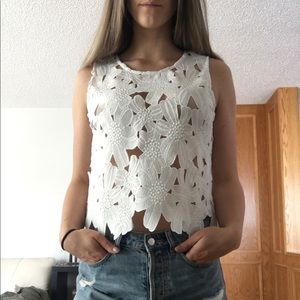 White lace tank top